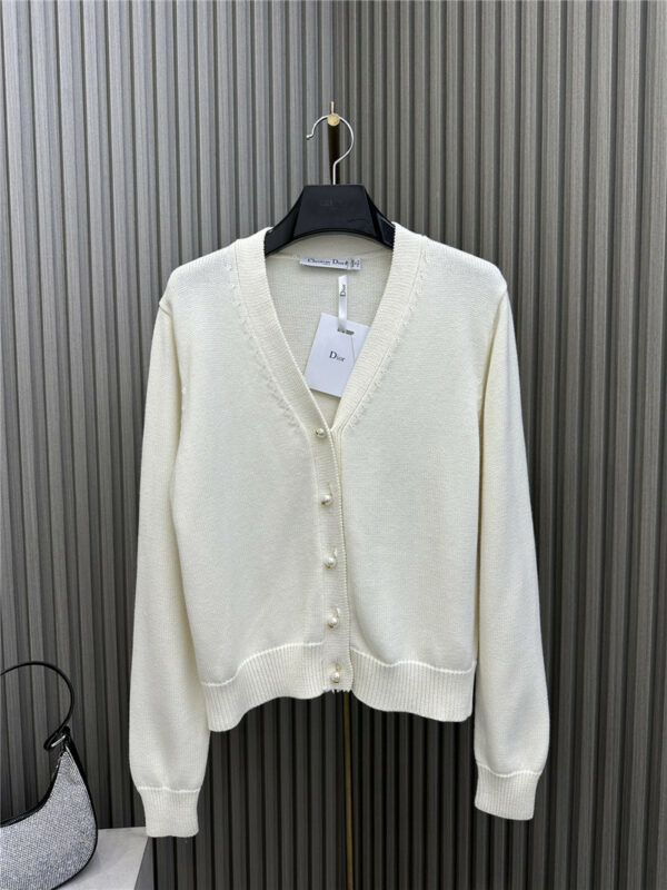 dior early spring knitted nude cardigan