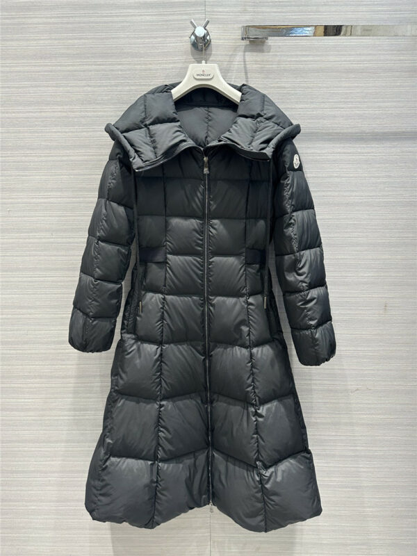 moncler extra long hooded down jacket