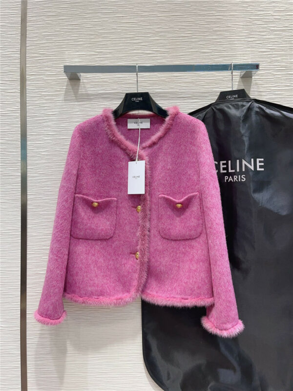 celine wool + mink coat