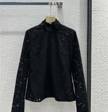 Dolce & Gabbana d&g embroidered stand collar lace shirt