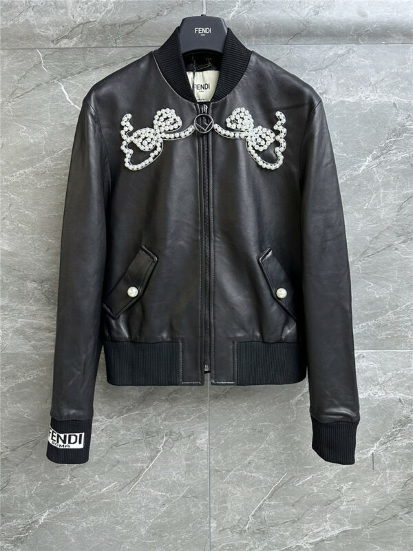 fendi beaded leather jacket