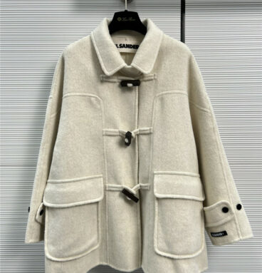 jil sander square button double-sided cashmere short jacket
