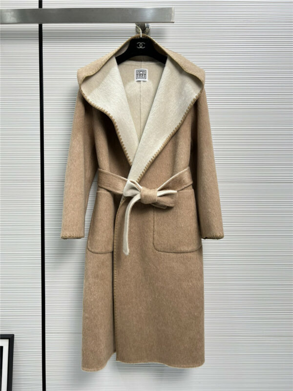 Toteme hooded reversible cashmere coat