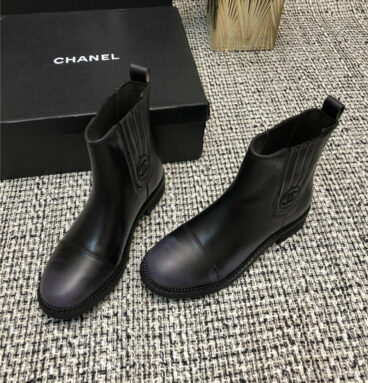 chanel polished cowhide boots