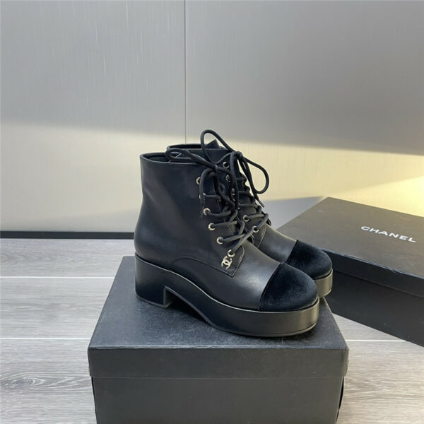Chanel new double C color matching ankle boots for women