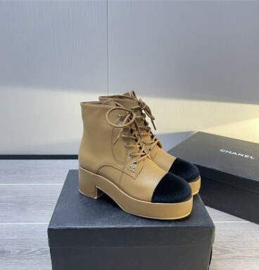 Chanel new double C color matching ankle boots for women