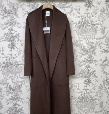 Hermès new lapel woolen long coat