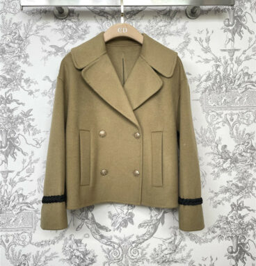 dior lapel short cashmere coat