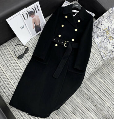 dior new gold double breasted long coat jacket