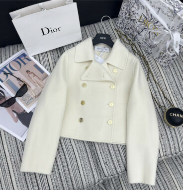 dior new gold double breasted cashmere lapel short coat