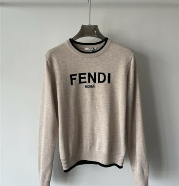 fendi letter print pullover sweater on chest