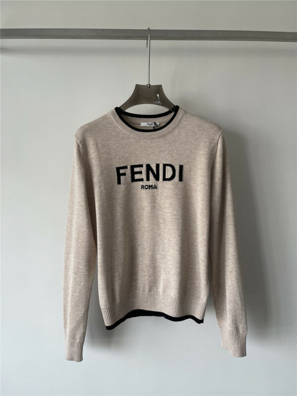 fendi letter print pullover sweater on chest
