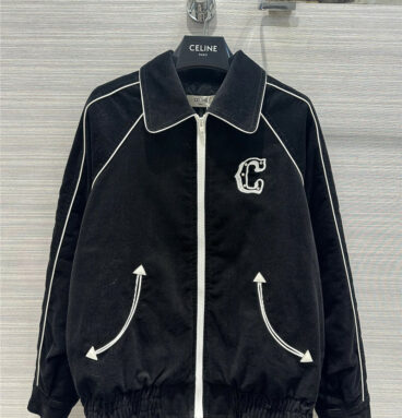 celine corduroy quilted jacket