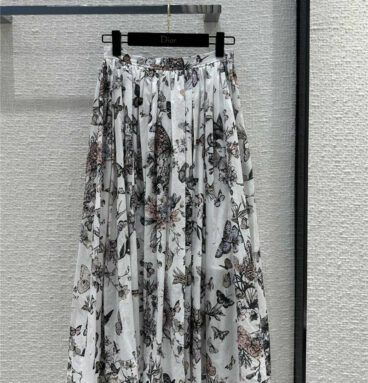 dior jouis butterfly element pattern long skirt