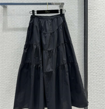 dior layered black skirt