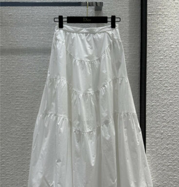 dior layered white skirt