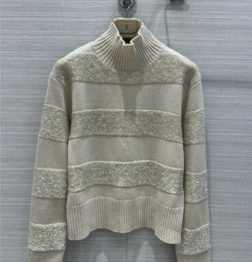 Brunello Cucinelli sequined knitted cashmere top