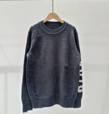 dior dinosaur pattern crew neck knitted long sleeves