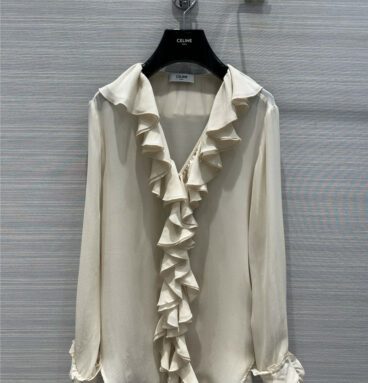 celine vintage french elegant silk shirt
