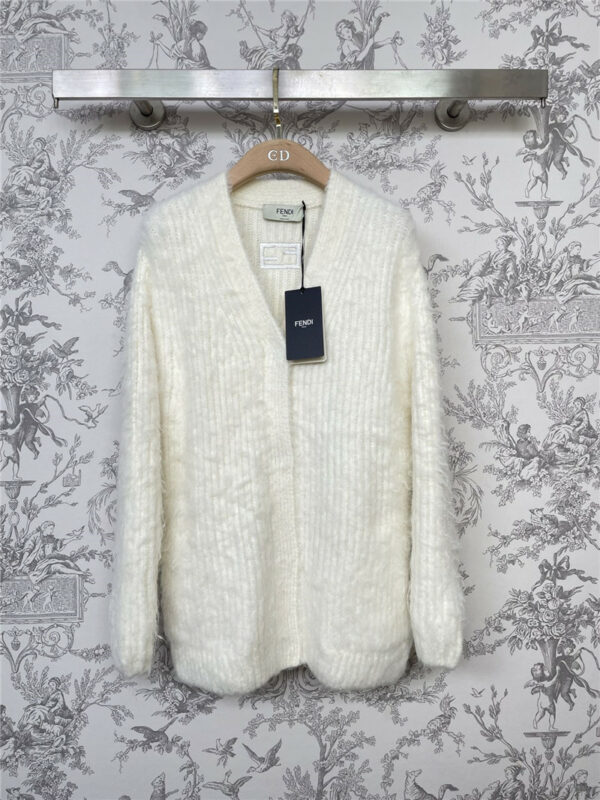 fendi new mohair knitted cardigan