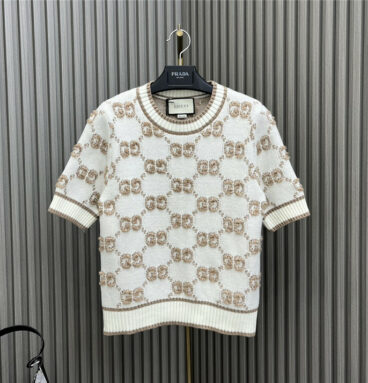 gucci short-sleeved GG knitted short-sleeved top