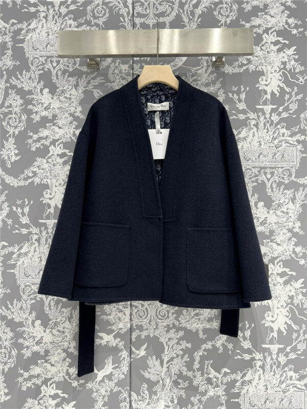 dior new dark blue double breasted short coat