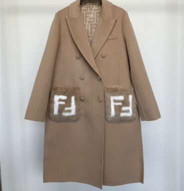 fendi new simple fit mid-length wool coat