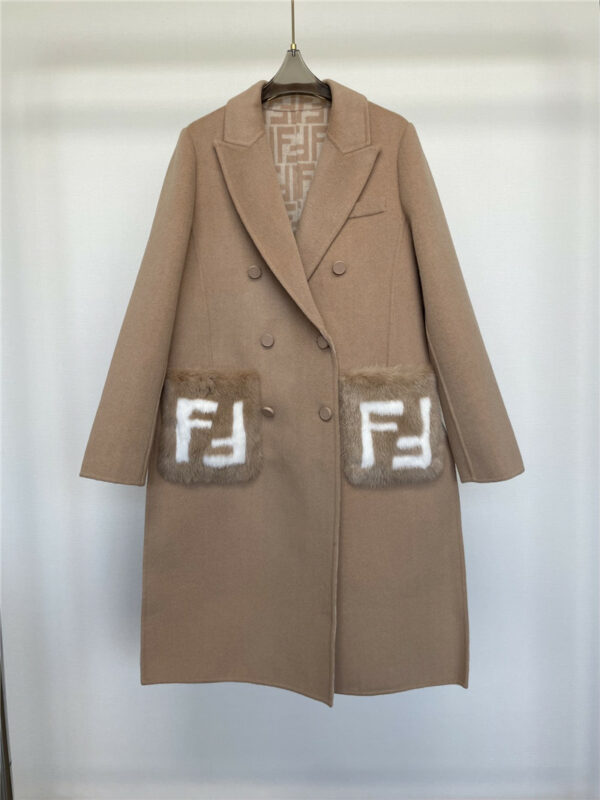 fendi new simple fit mid-length wool coat