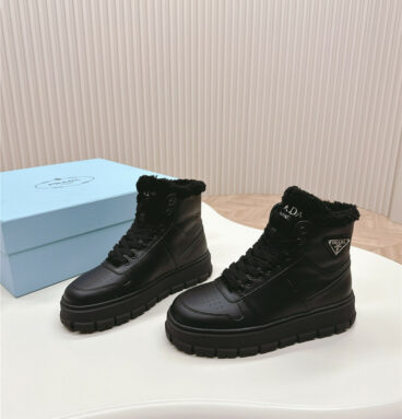 prada wool high top sneakers and boots