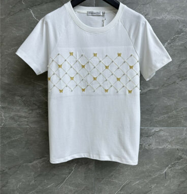 dior butterfly beaded T-shirt