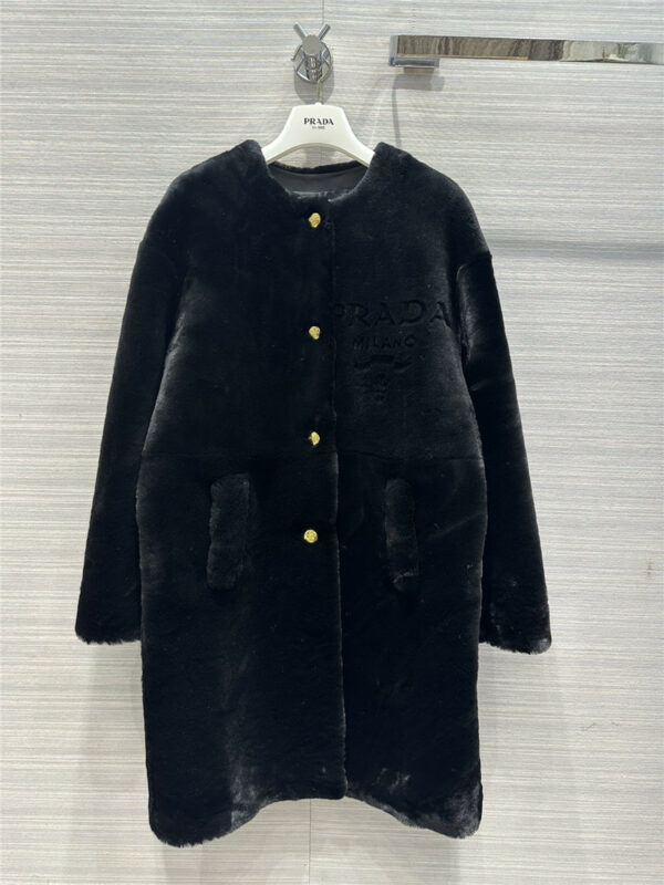prada fur one-piece long coat