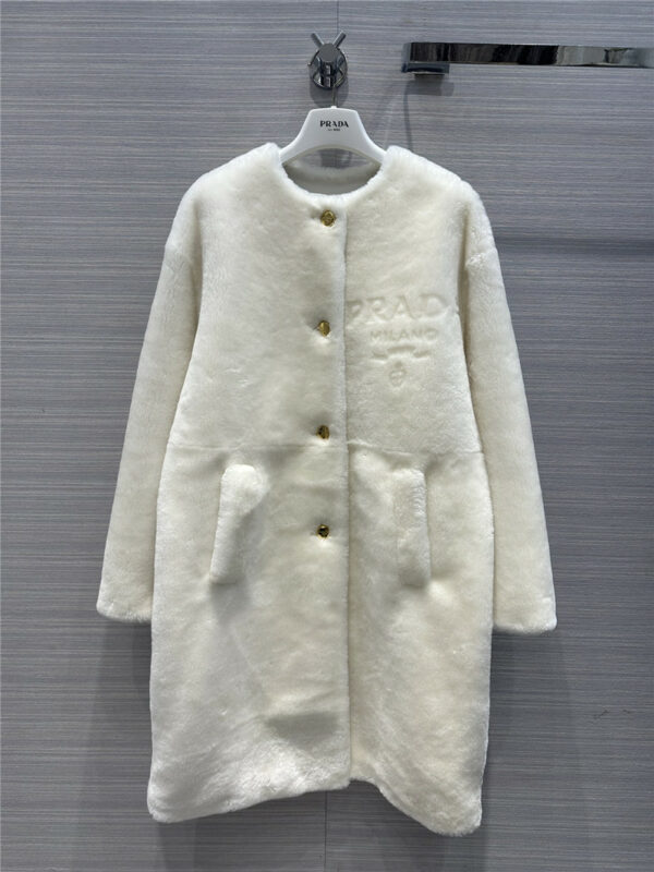 prada fur one-piece long coat