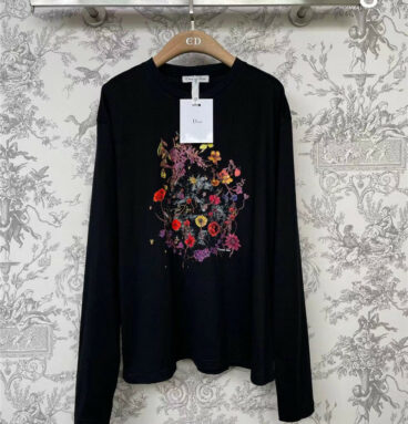 dior new floral water-dyed long-sleeved T