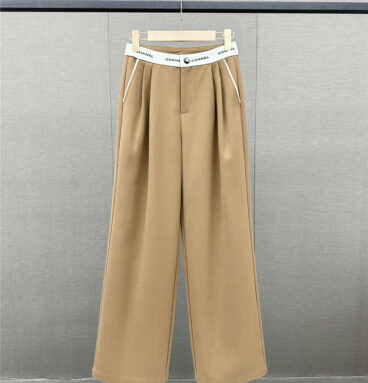 chanel high waisted wide leg trousers