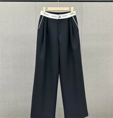 chanel high waisted wide leg trousers