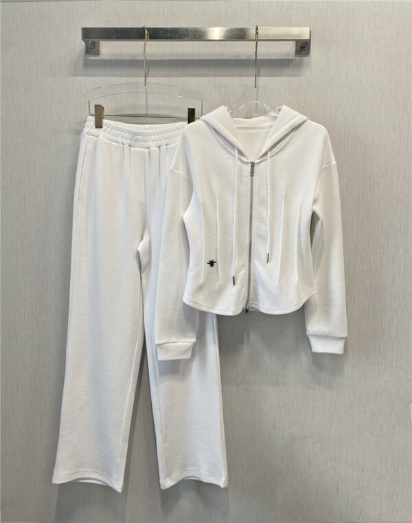 dior new hooded jacket + wide leg pants little bee suit
