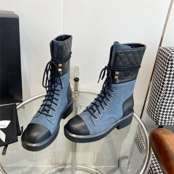 chanel lace up martin boots