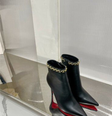 Christian Louboutin high-heeled leather short boots