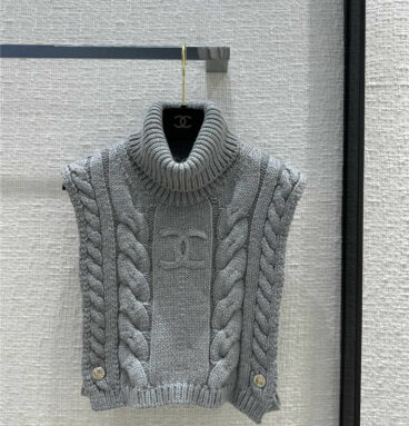 chanel vintage twist knitted vest blouse
