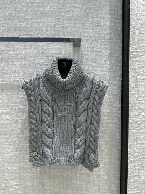 chanel vintage twist knitted vest blouse