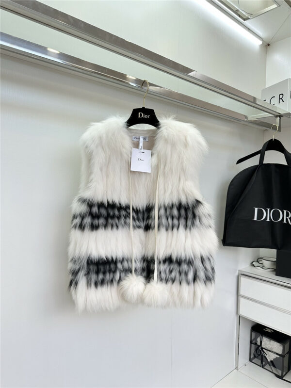 dior new fox fur woven vest