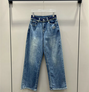 miumiu vintage embroidered straight jeans