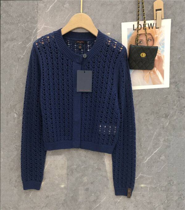 louis vuitton LV new hollow knitted cardigan