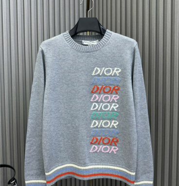 dior crochet crew neck knitted top