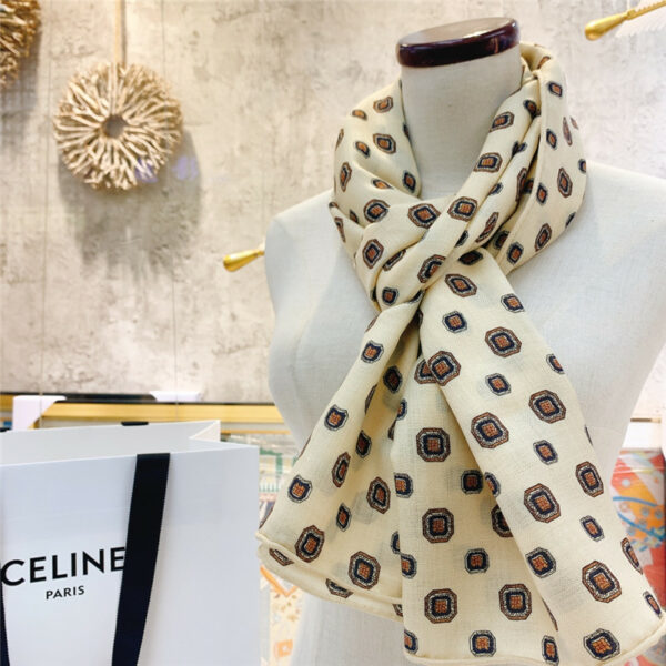 celine all-over printed three-dimensional cashmere scarf