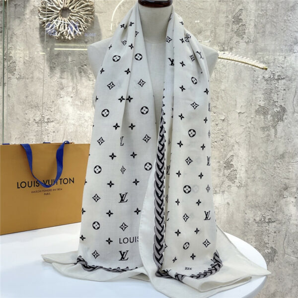 louis vuitton LV cashmere jacquard long scarf