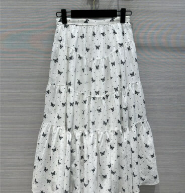 dior polka dot butterfly element pattern long skirt