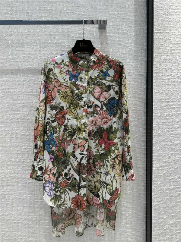 dior Rui flower world butterfly element pattern long-sleeved shirt