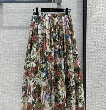 dior Rui flower world butterfly element pattern long skirt