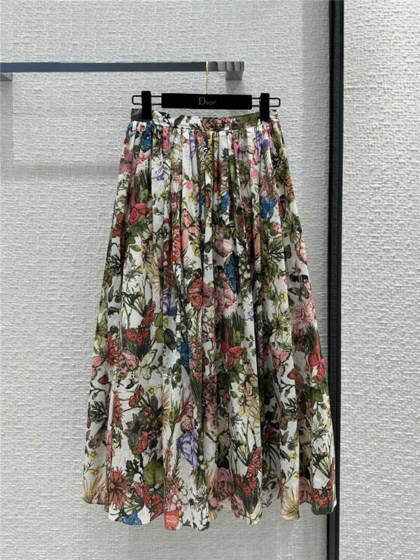 dior Rui flower world butterfly element pattern long skirt